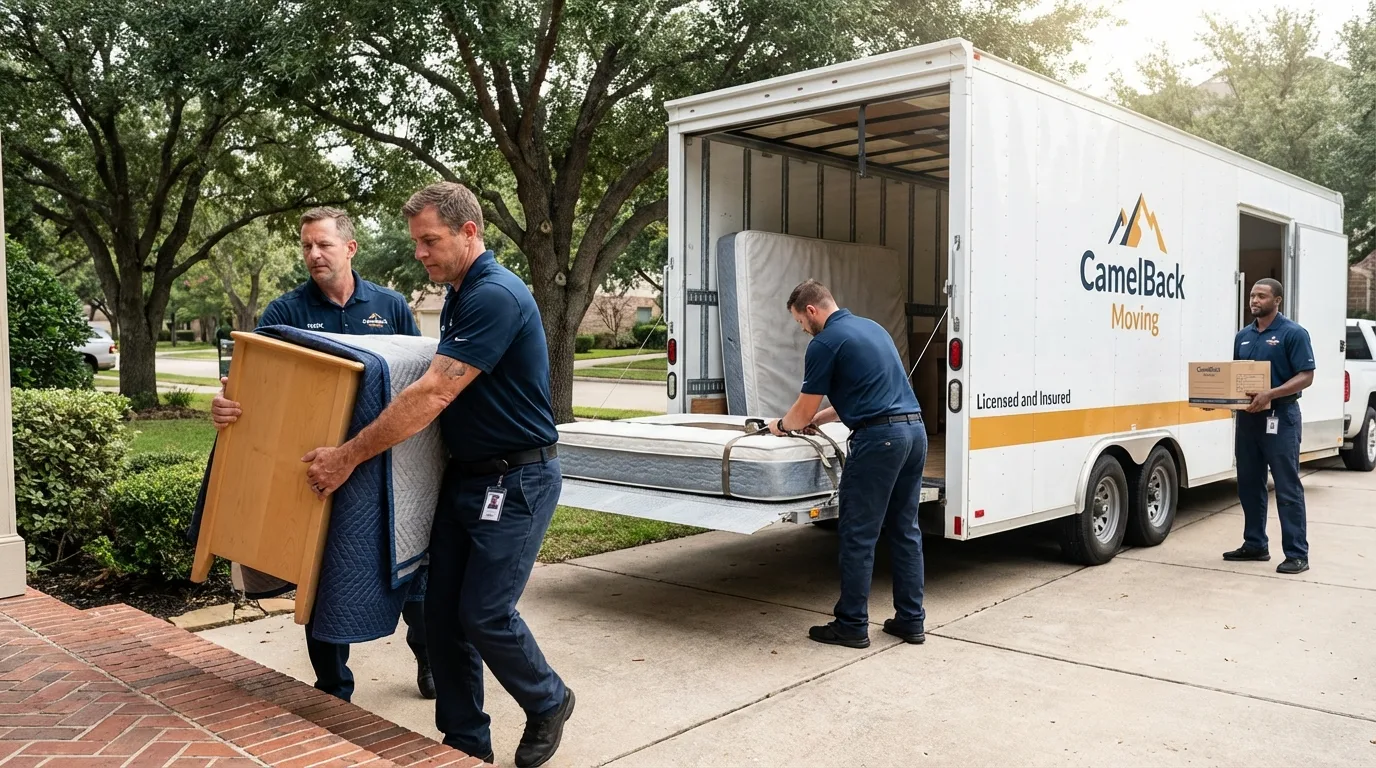 Crew loading residential truck for cross-state move from Jackson, TN