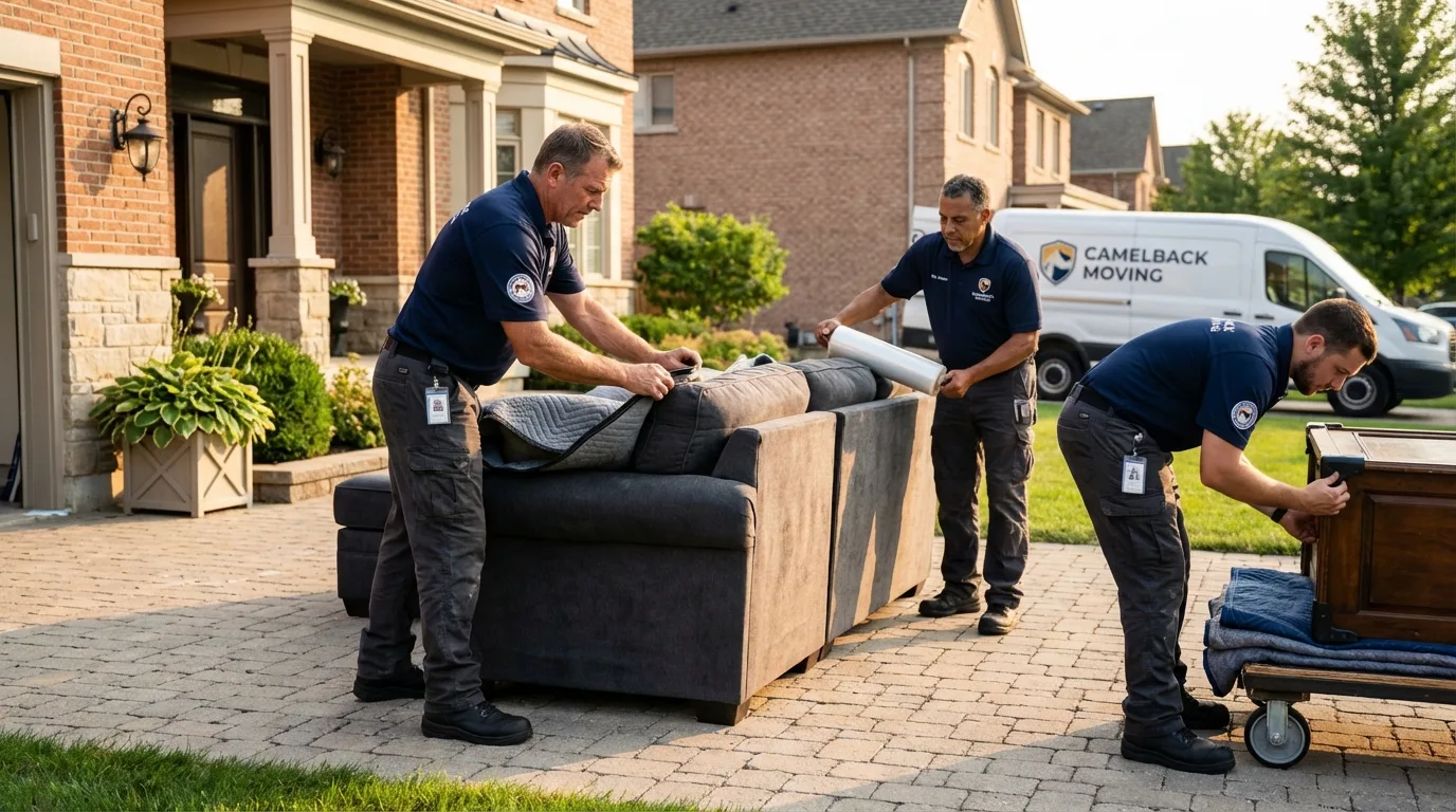 Large estate moving crew wrapping furniture in Jackson, TN